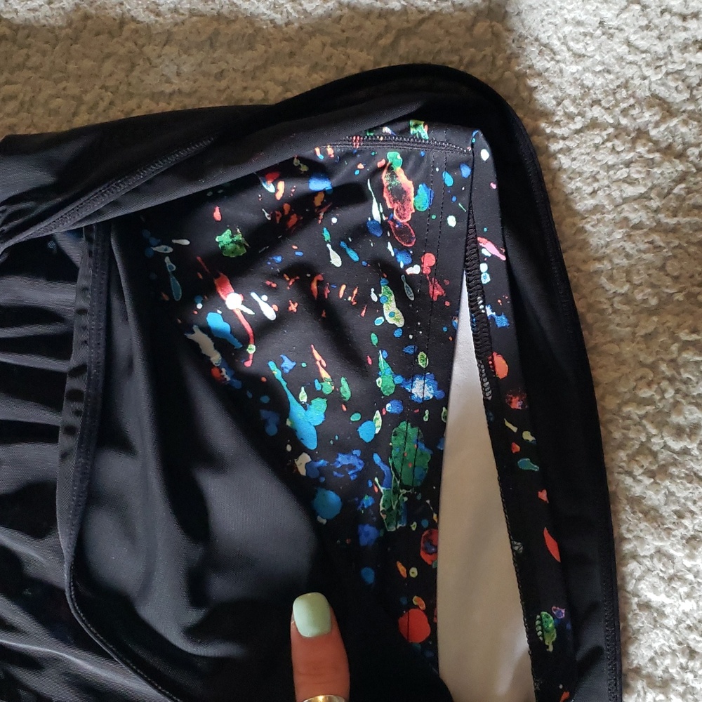 Fabletics Paint Splatter Mesh Overlay Side Slit A… - image 2